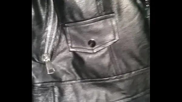 Tabung klip Cum on jacket leather my step sister besar