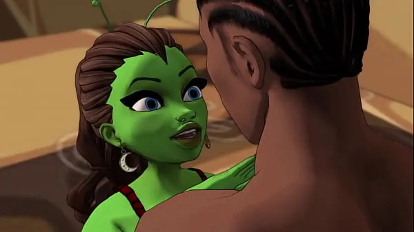 Grote Green skinned big booty alien gets fucked good by bbc in inter dimensional sex clipsbuis