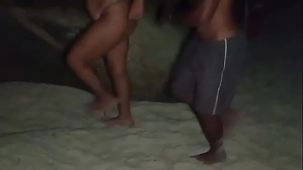 Big Risky public sex on the beach almost caught by the police clips Tube