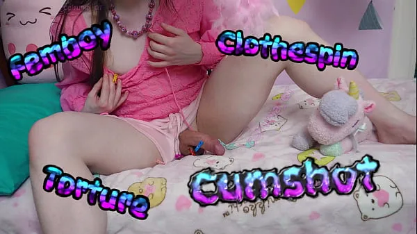 Μεγάλος σωλήνας κλιπ Femboy Clothespin CBT Cumshot [Trailer] Along with moaning and foreskin and pale skin